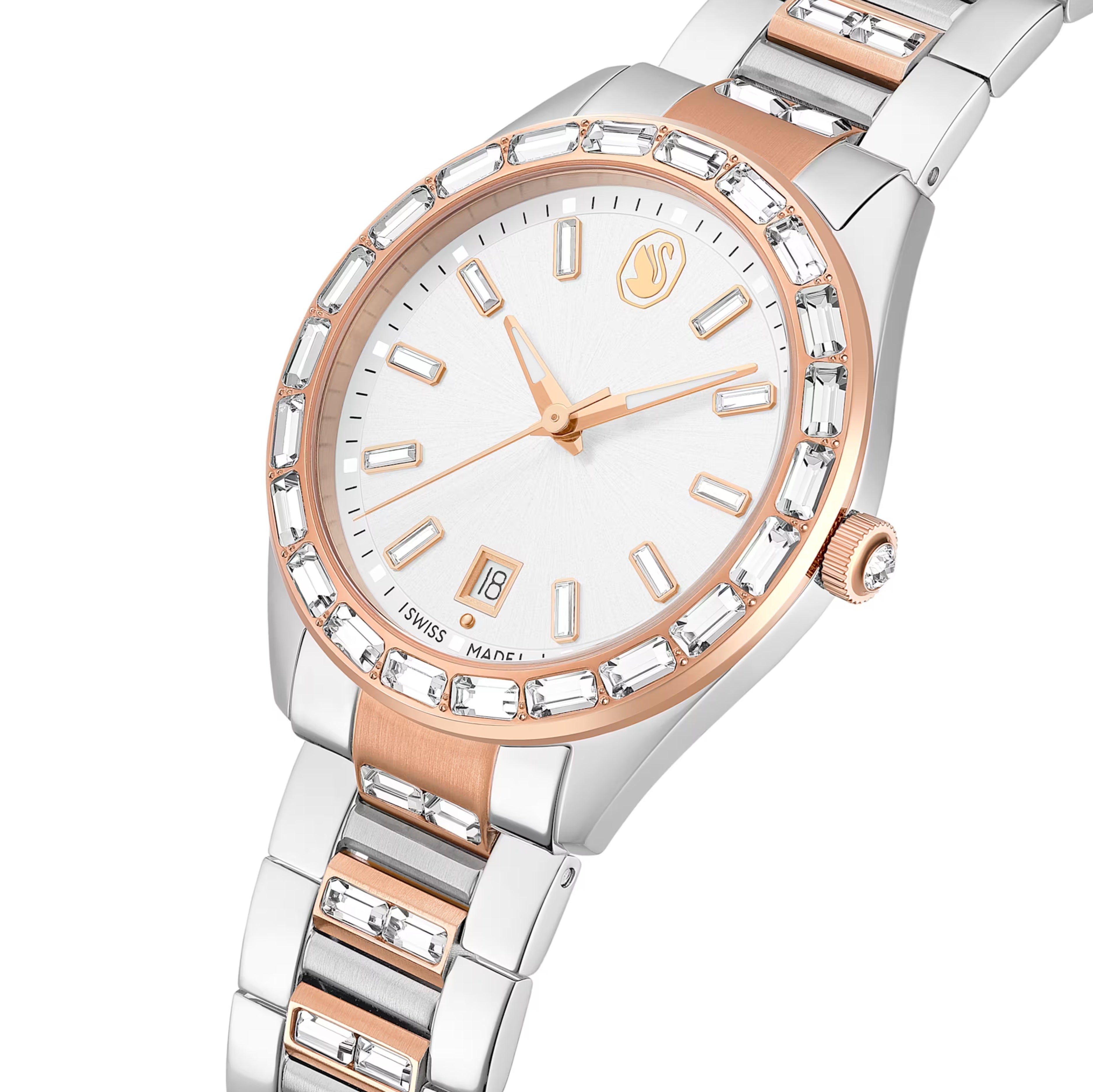 Swarovski Matrix Date Watch, Rose Gold-Tone - View 2 | Wrights Jewellers NZ
