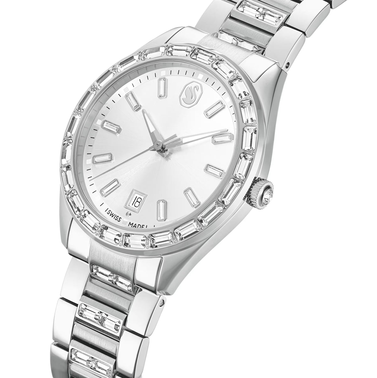 Swarovski Matrix Date Watch, Stainless Steel - View 2 | Wrights Jewellers NZ