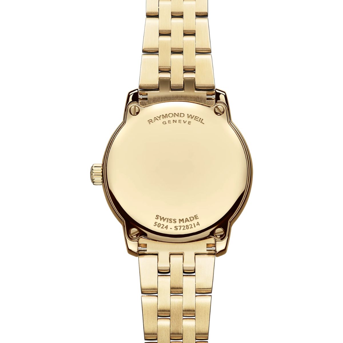 Raymond Weil Toccata Classic 24mm caseback and yellow gold PVD bracelet