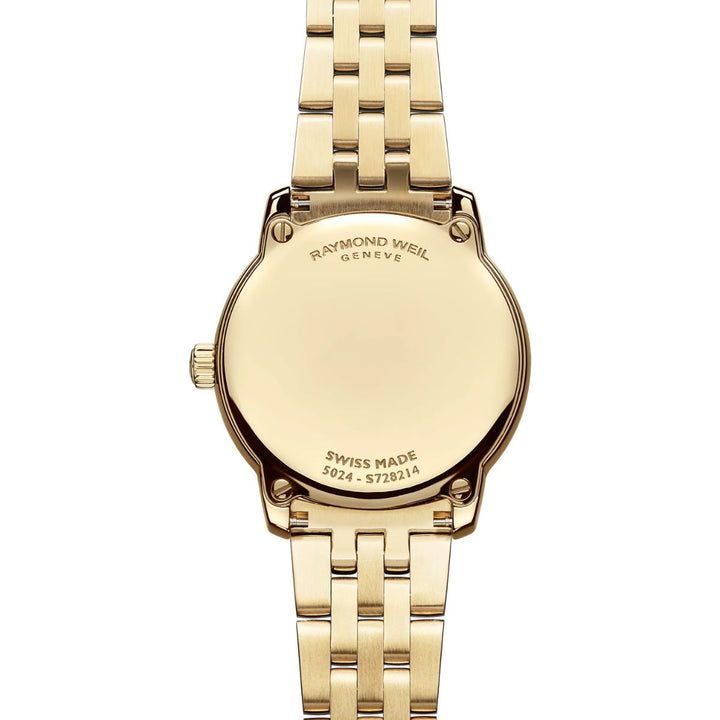 Raymond Weil Toccata Classic 24mm caseback and yellow gold PVD bracelet