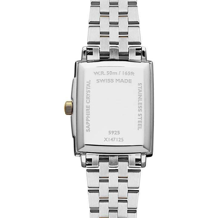 Raymond Weil Toccata caseback and two-tone steel and gold bracelet with folding clasp