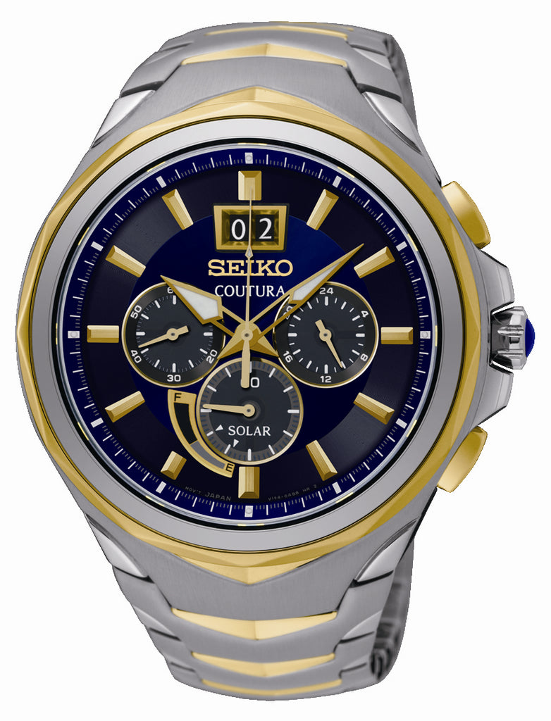 Seiko bi-tone solar-powered coutura watch