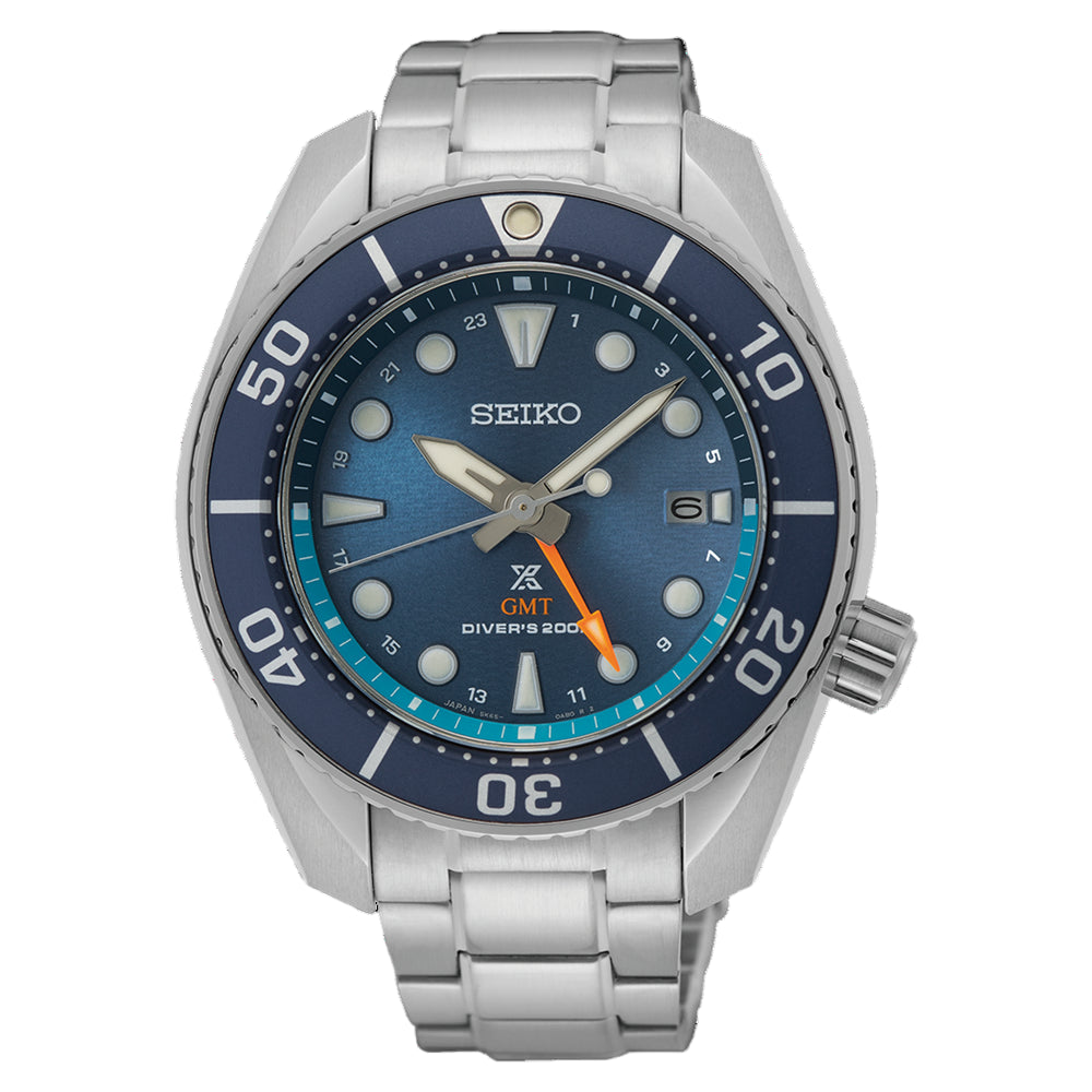 Seiko GMT divers watch with blue dial