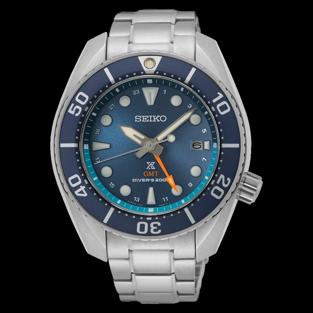 Seiko GMT divers watch with blue dial