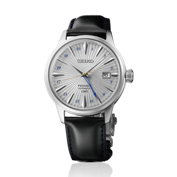 Seiko Presage SSK049J Silver Bullet GMT Watch Dial View – Wrights Jewellers NZ
