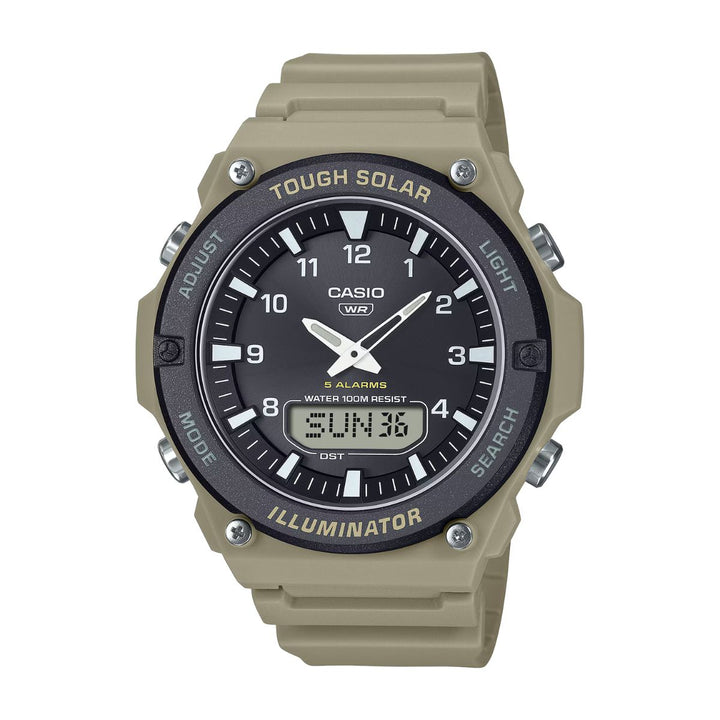 AQ-S820W-5A Casio Khaki Solar Watch | Wrights Jewellers NZ