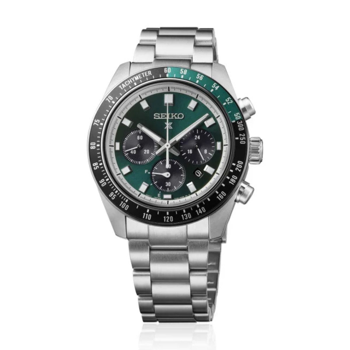Seiko Prospex Speedtimer HBJ003P1 stainless steel case and bracelet side view