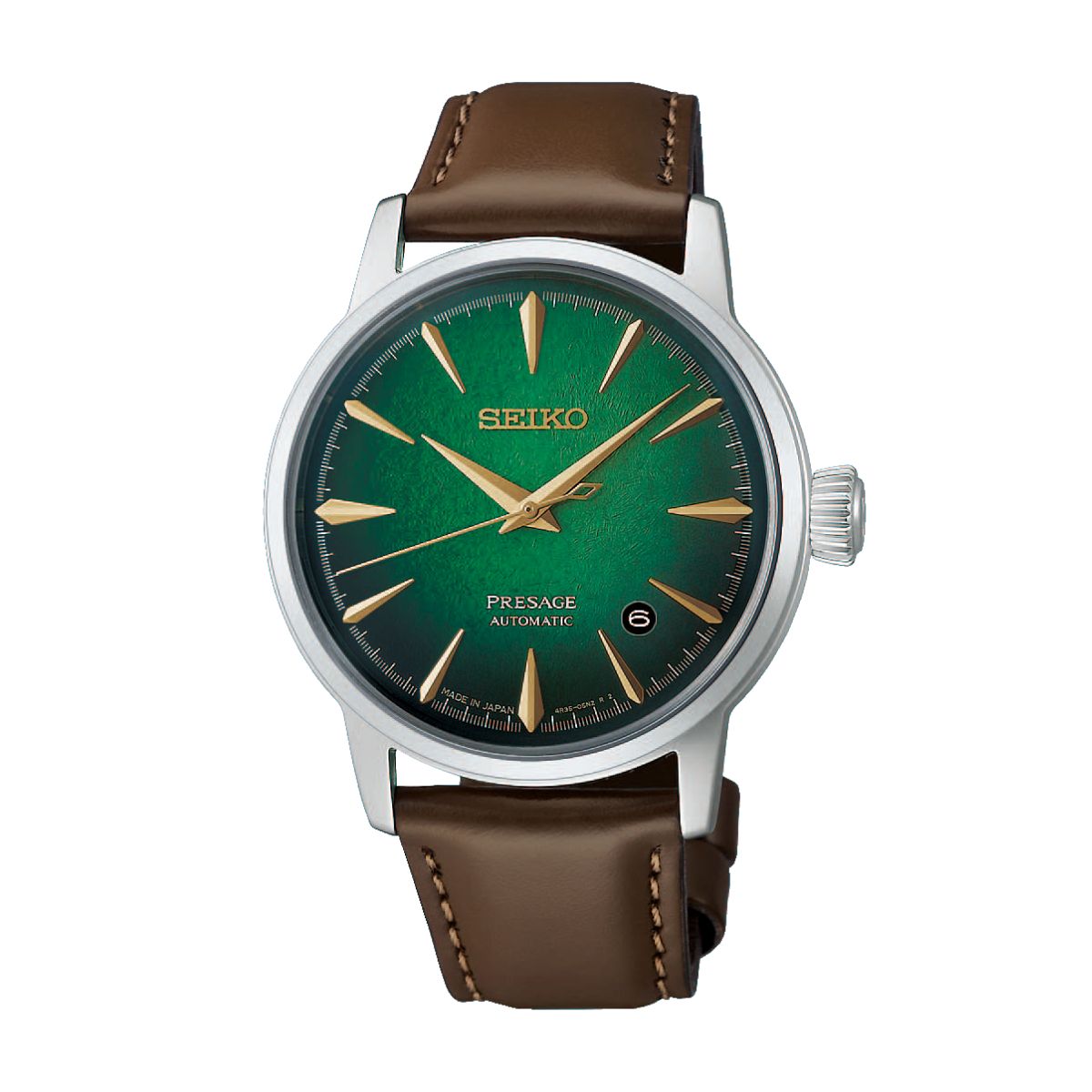 Seiko Presage Cocktail Time HCB002J1 Mint Mist automatic watch with crushed ice dial, Wrights Jewellers
