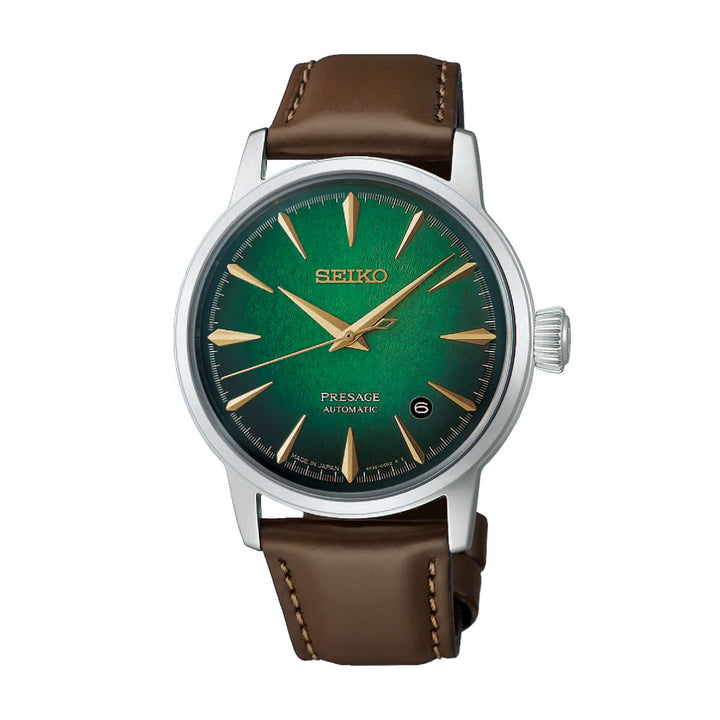 Seiko Presage Cocktail Time HCB002J1 Mint Mist automatic watch with crushed ice dial, Wrights Jewellers