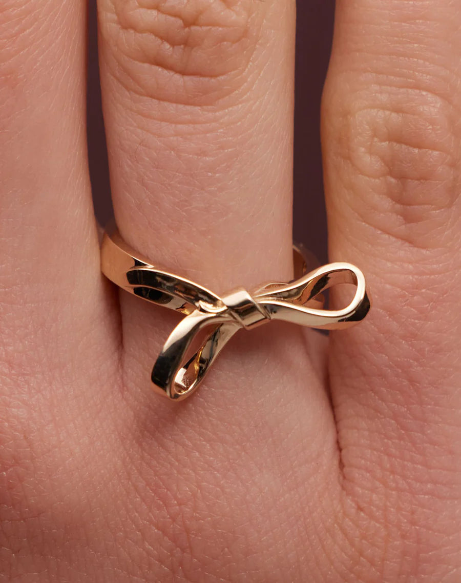 Meadowlark oversized gold bow ring