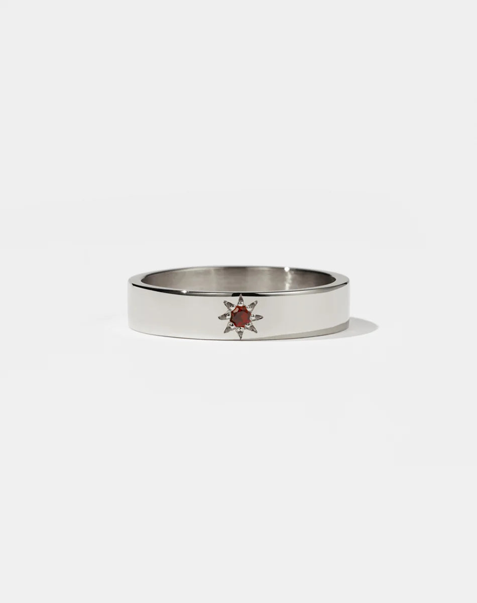 Meadowlark Lulu Star Band Sterling Silver African Garnet | Wrights Jewellers NZ