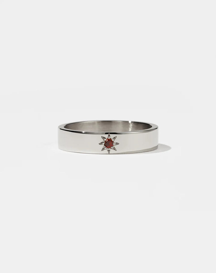 Meadowlark Lulu Star Band Sterling Silver African Garnet | Wrights Jewellers NZ