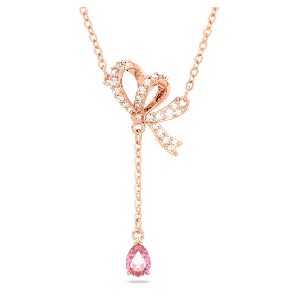 Swarovski Volta Y Crystal Necklace, White, Rose Gold-Tone Plated