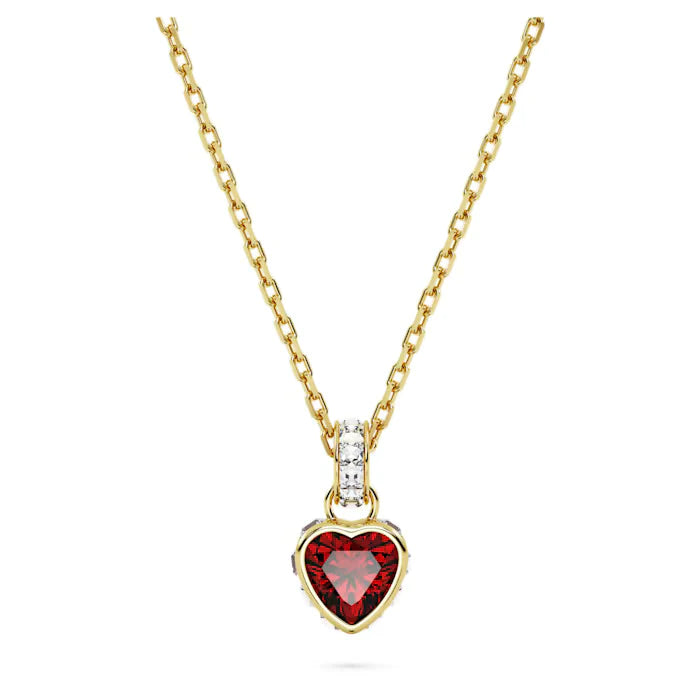 Swarovski Stilla pendant with a red heart on a gold chain
