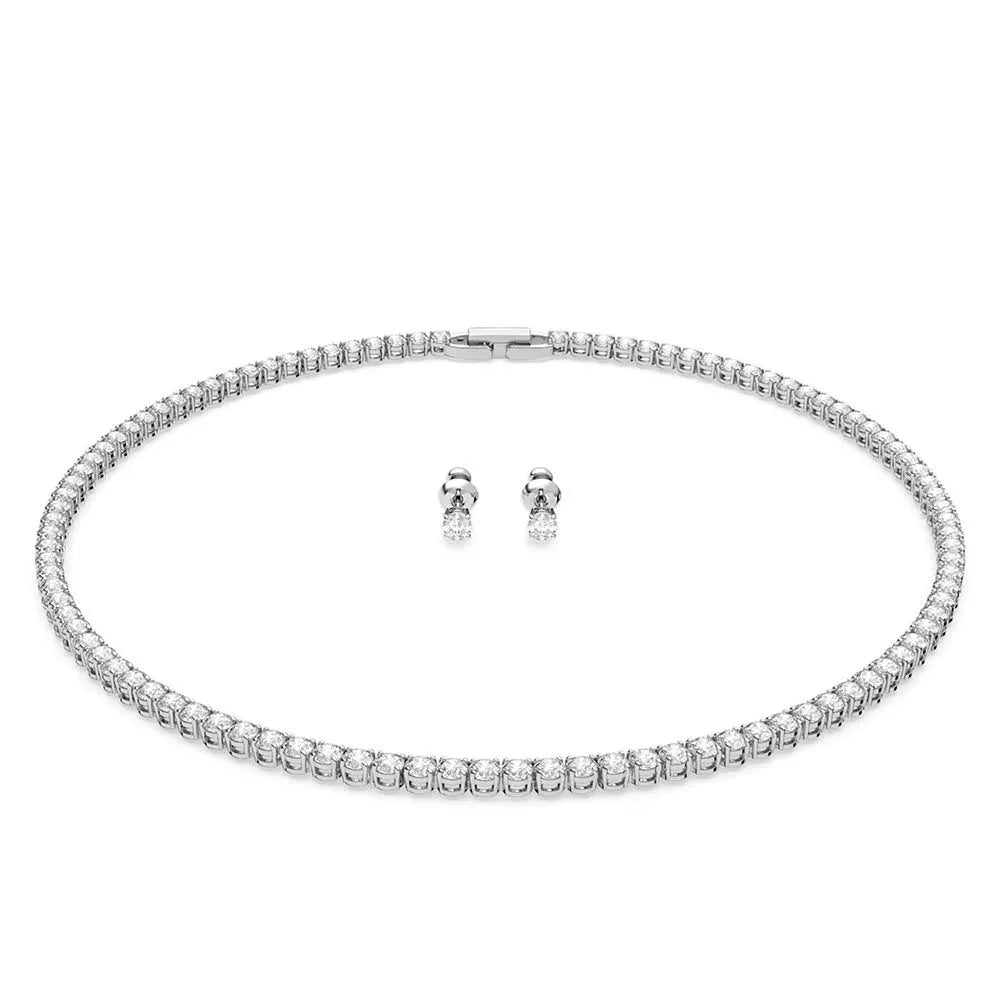 Swarovski Matrix Tennis Necklace with matching earrings