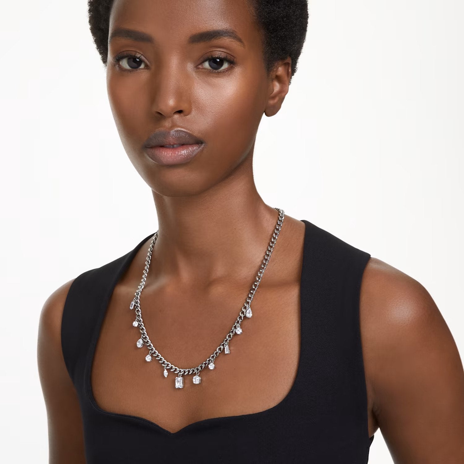 Swarovski crystal Dextera necklace, worn by a model