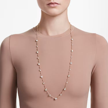 Long strand necklace, set with Swarovski crystals
