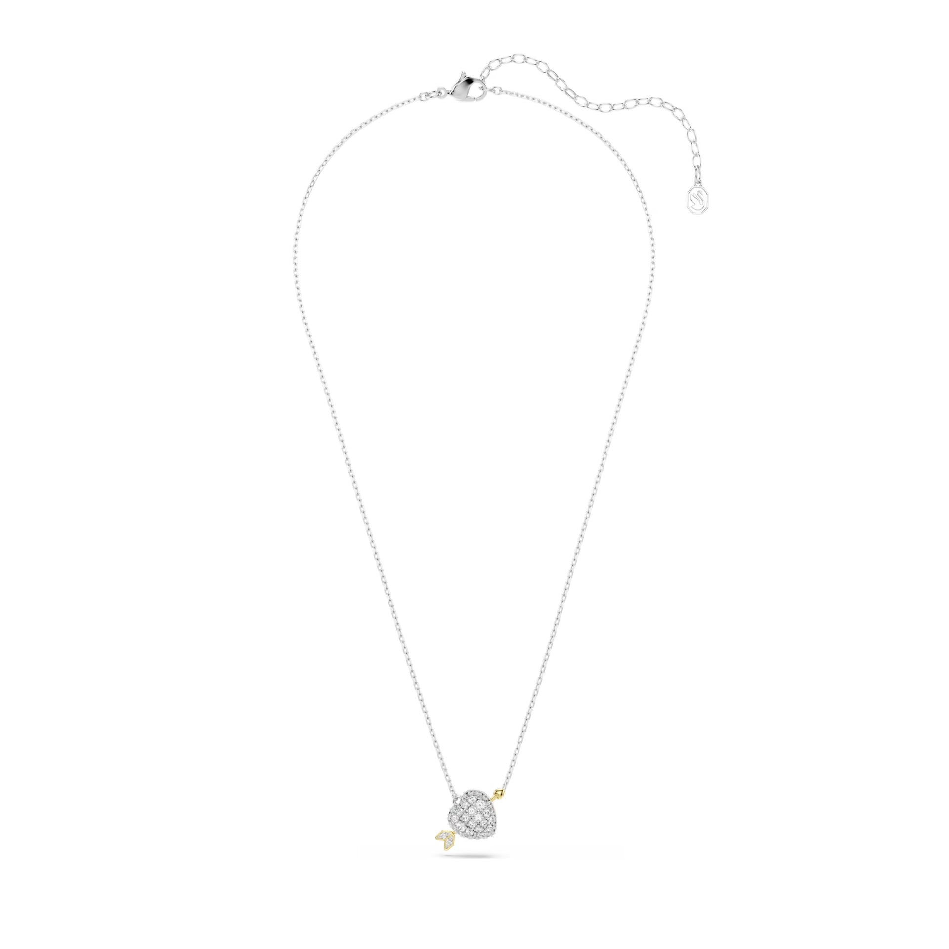 Idyllia pendant Mixed cuts, Heart with arrow, White, Mixed metal finish
