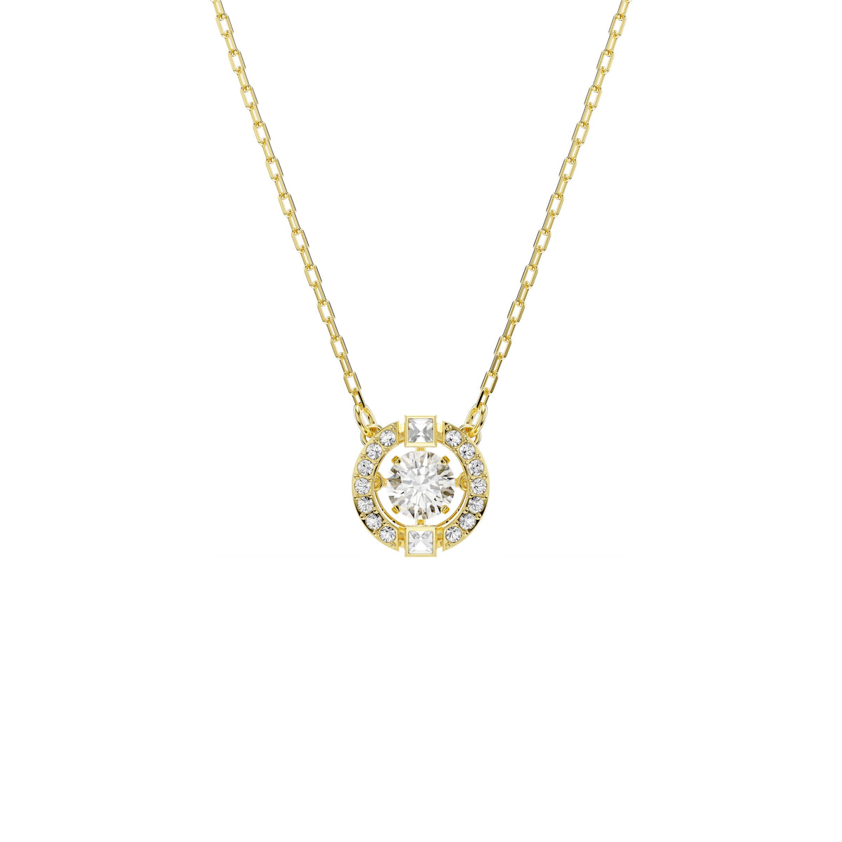 Swarovski Una Angelic mixed cut pendant with dancing stone, gold finish
