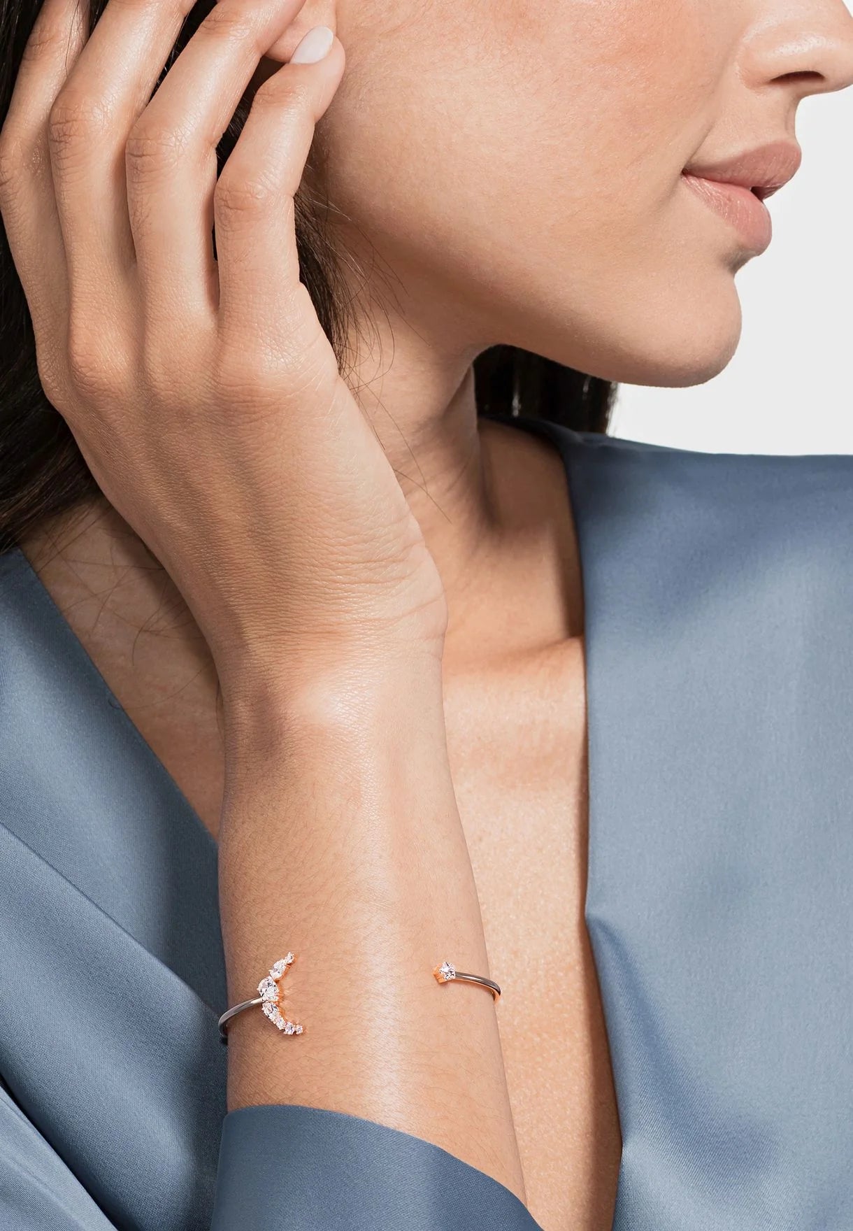 Swarovski Moonsun bangle, worn by a model