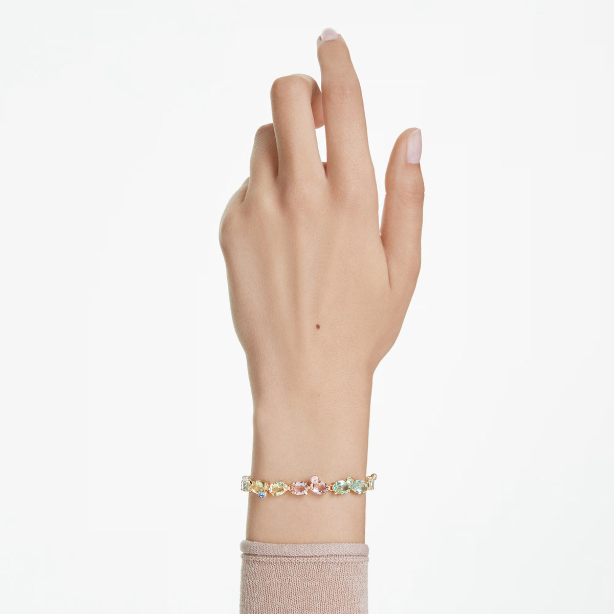 Swarovski Gema bracelet, 18K gold finish with multicoloured crystal bubble setting