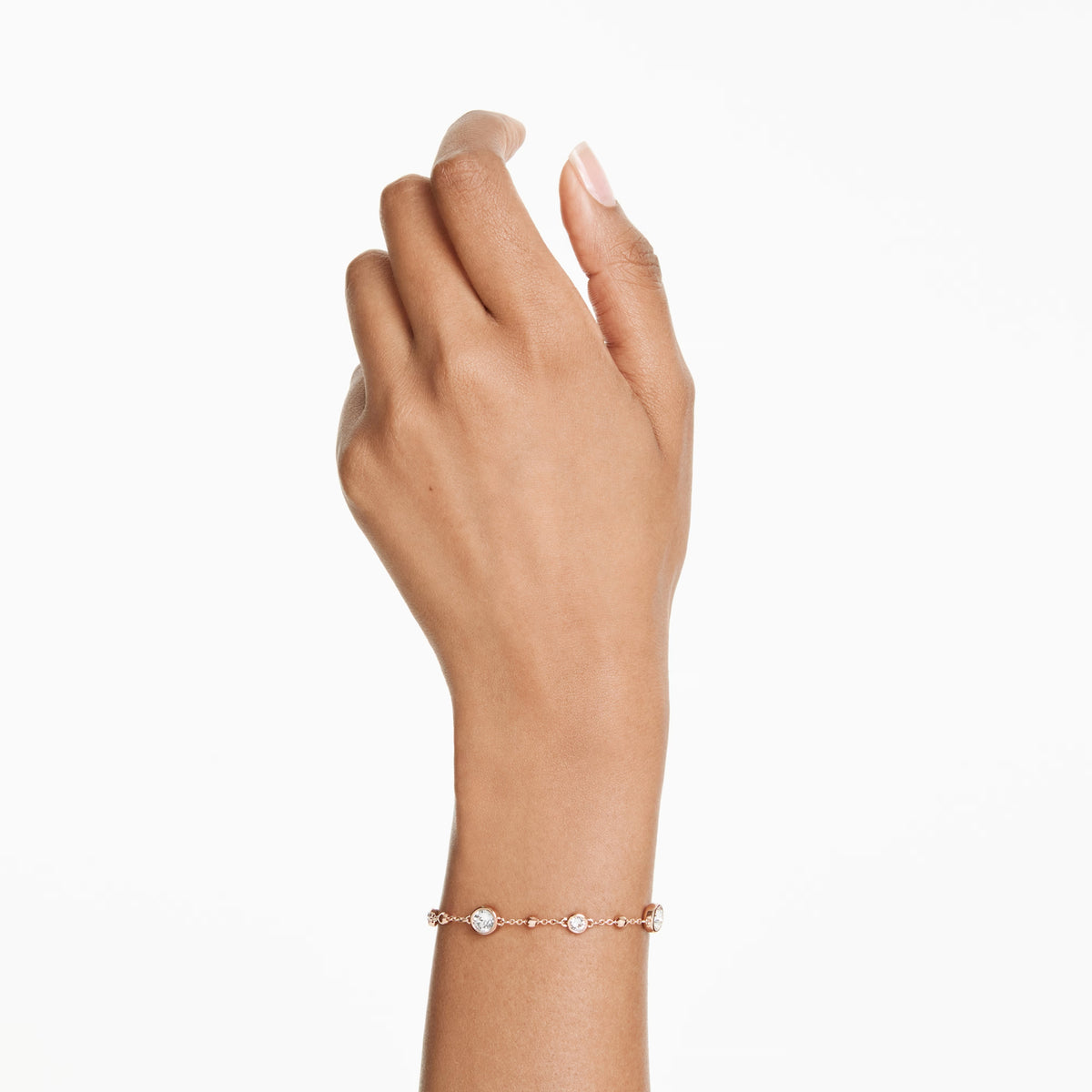 Swarovski Imber bracelet, 18K rose gold finish with metal droplets and clear crystal accents