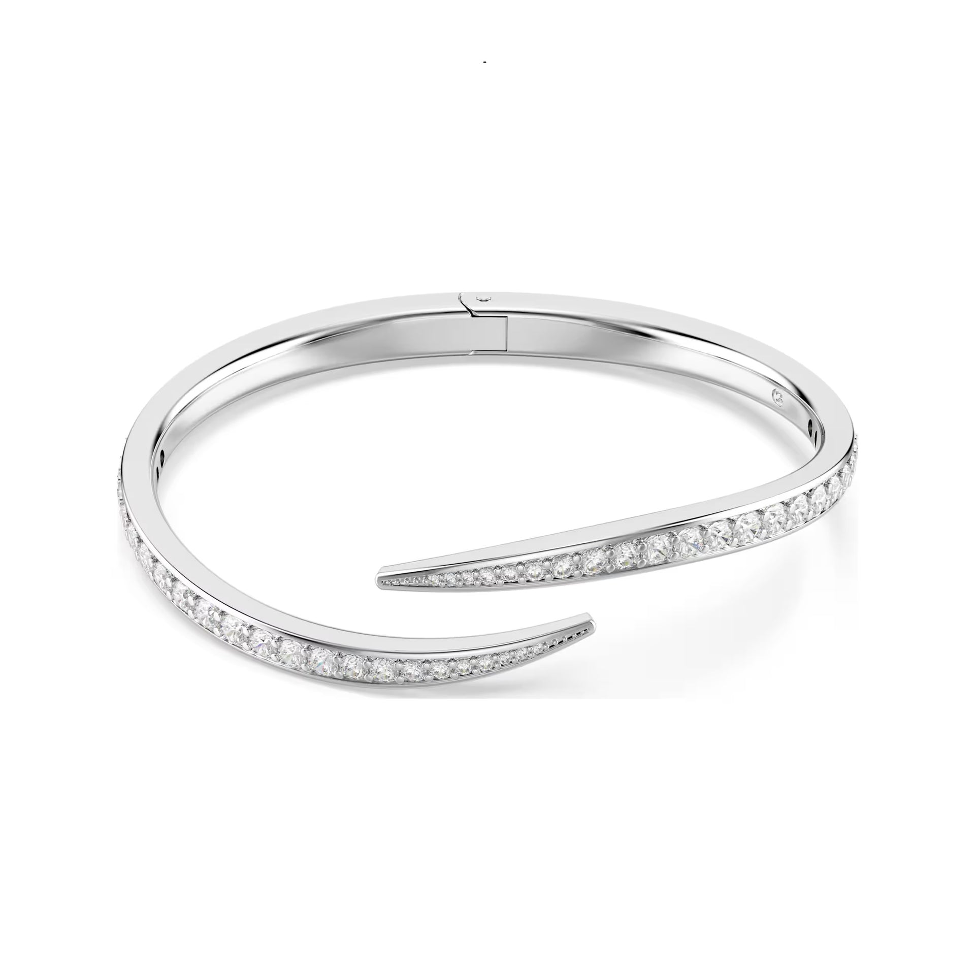 Swarovski Vienna open bangle with round cut crystals in rhodium