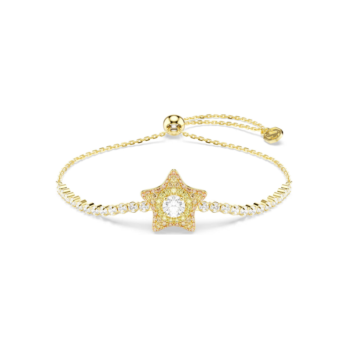 Swarovski Sublima star bracelet on Swarovski Zirconia cup chain