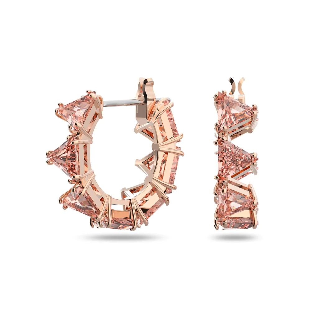 Swarovski rose gold hoop earrings