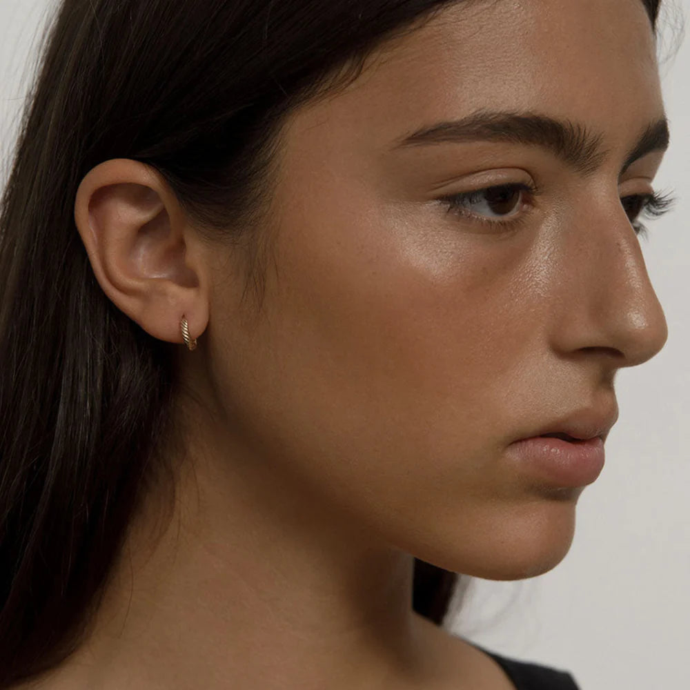 Small rope hoop earrings