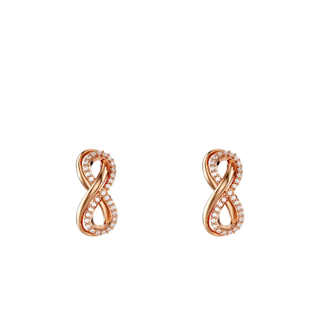 Rose gold infinity symbol stud earrings