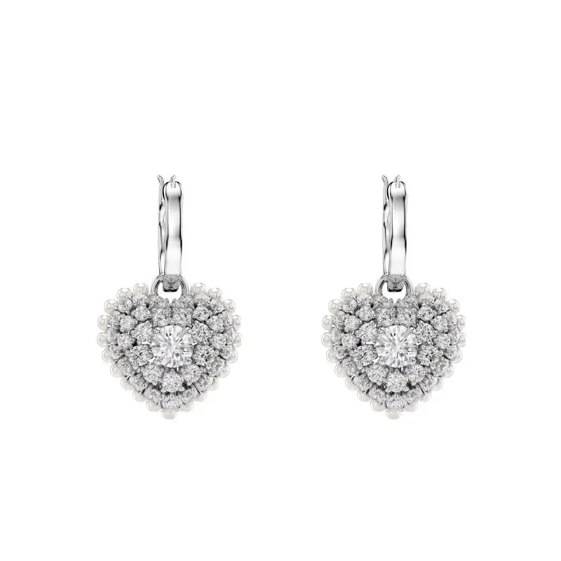 Heart earrings set with Swarovski crystals