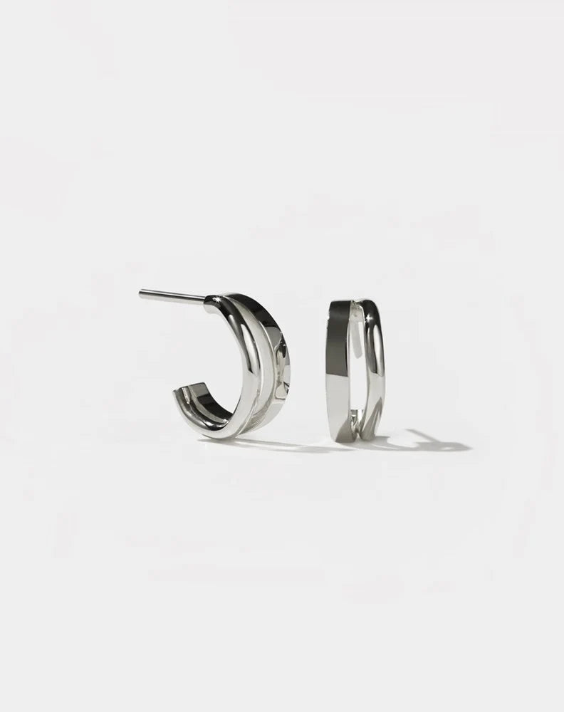Meadowlark Bliss Hoops Medium, sterling silver minimalist hoop earrings