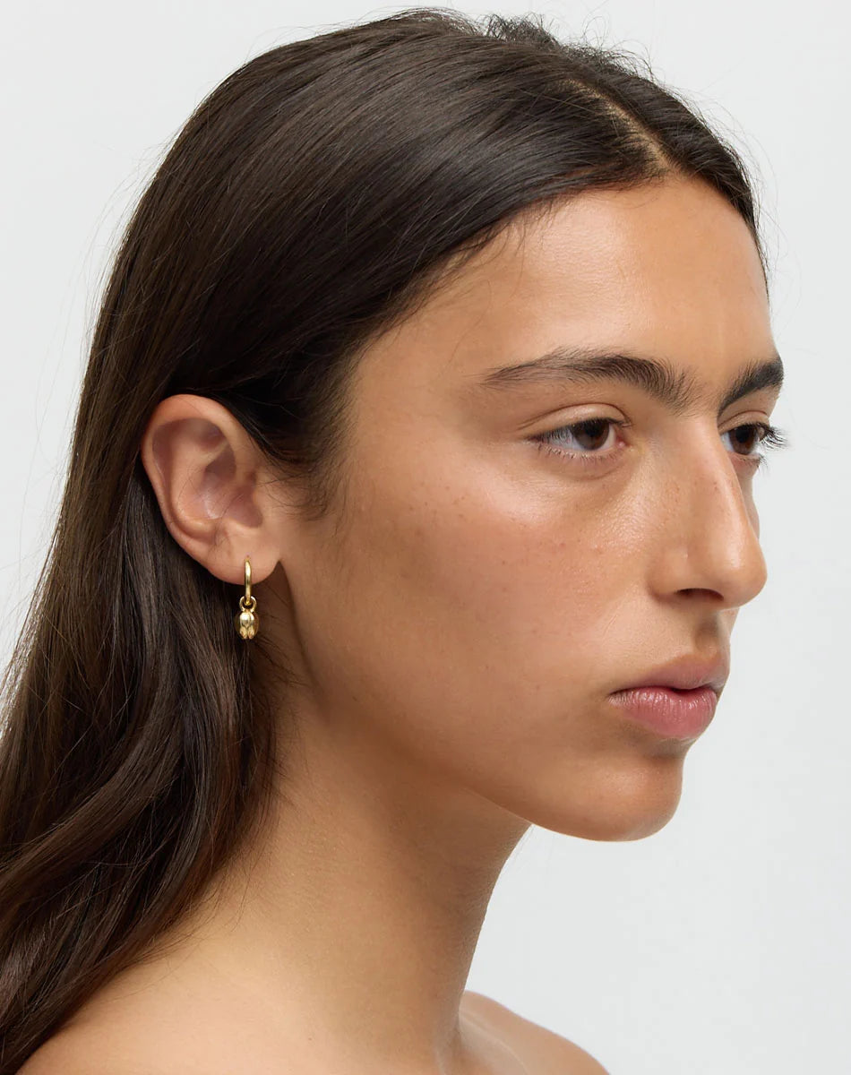 Meadowlark Tulip Charm Earrings 23k Gold Plated