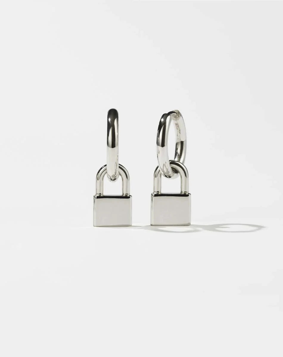 Locked Charm Earrings Sterling Silver | Wrights Jewellers NZ