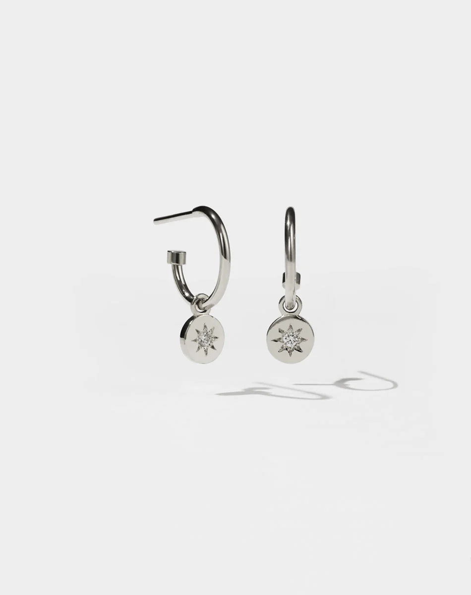 Meadowlark Lulu Signature Hoops White Diamond | Wrights Jewellers NZ