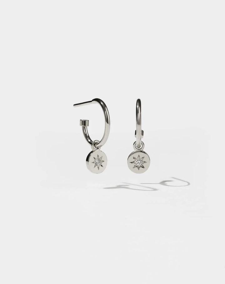 Meadowlark Lulu Signature Hoops White Diamond | Wrights Jewellers NZ
