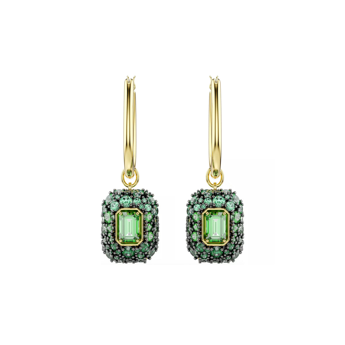 Swarovski Sublima octagon cut drop earrings in green Swarovski Zirconia