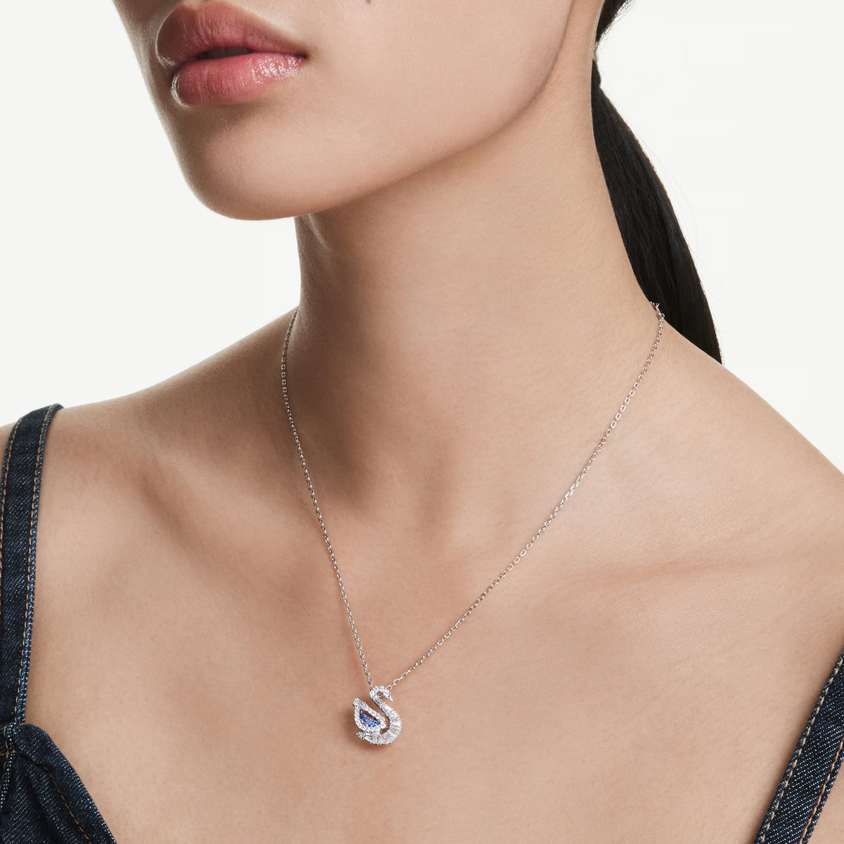Swarovski Swan Pendant, Blue - View 2 | Wrights Jewellers NZ