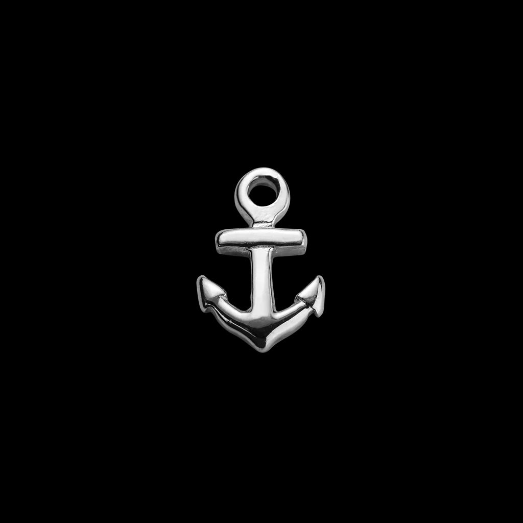 Silver anchor nautical charm