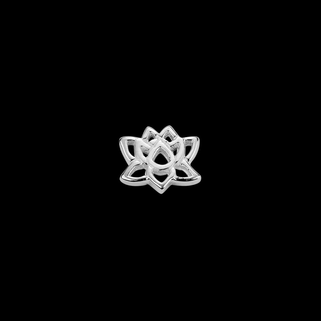 Silver lotus flower charm