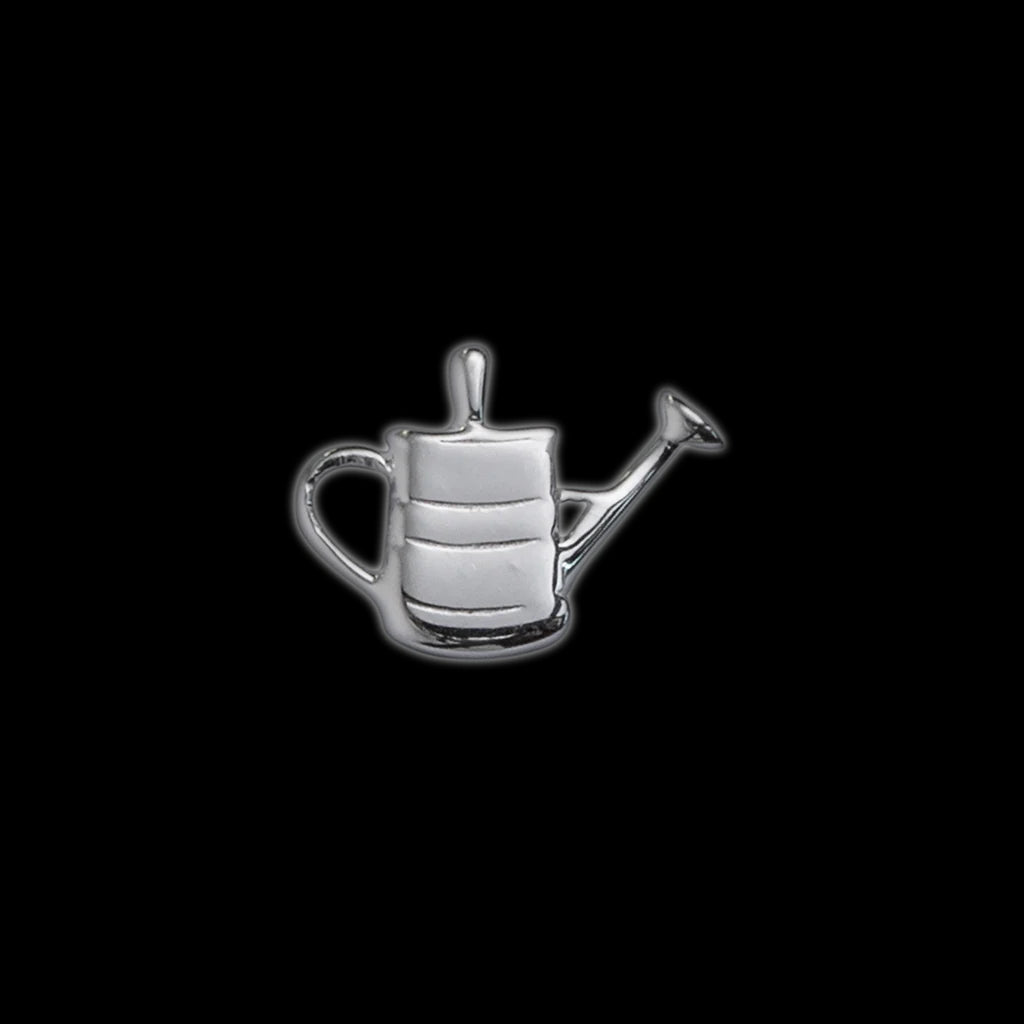 Silver watering can garden charm