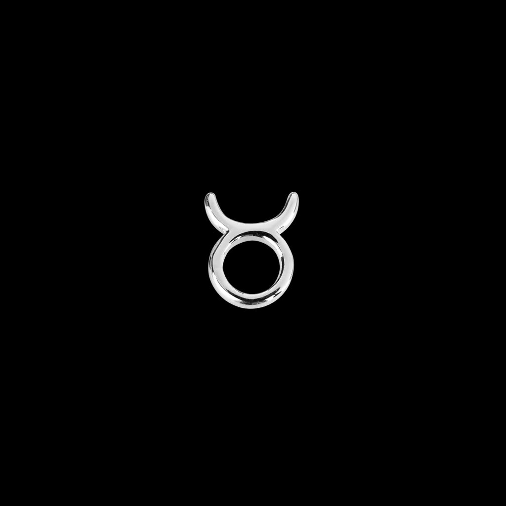 Silver Taurus zodiac charm