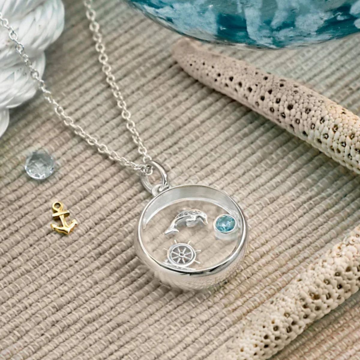 Stow Sterling Silver Dolphin Charm Side Profile Detail | Wrights Jewellers NZ
