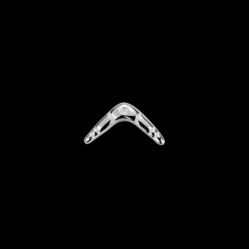 Silver boomerang charm