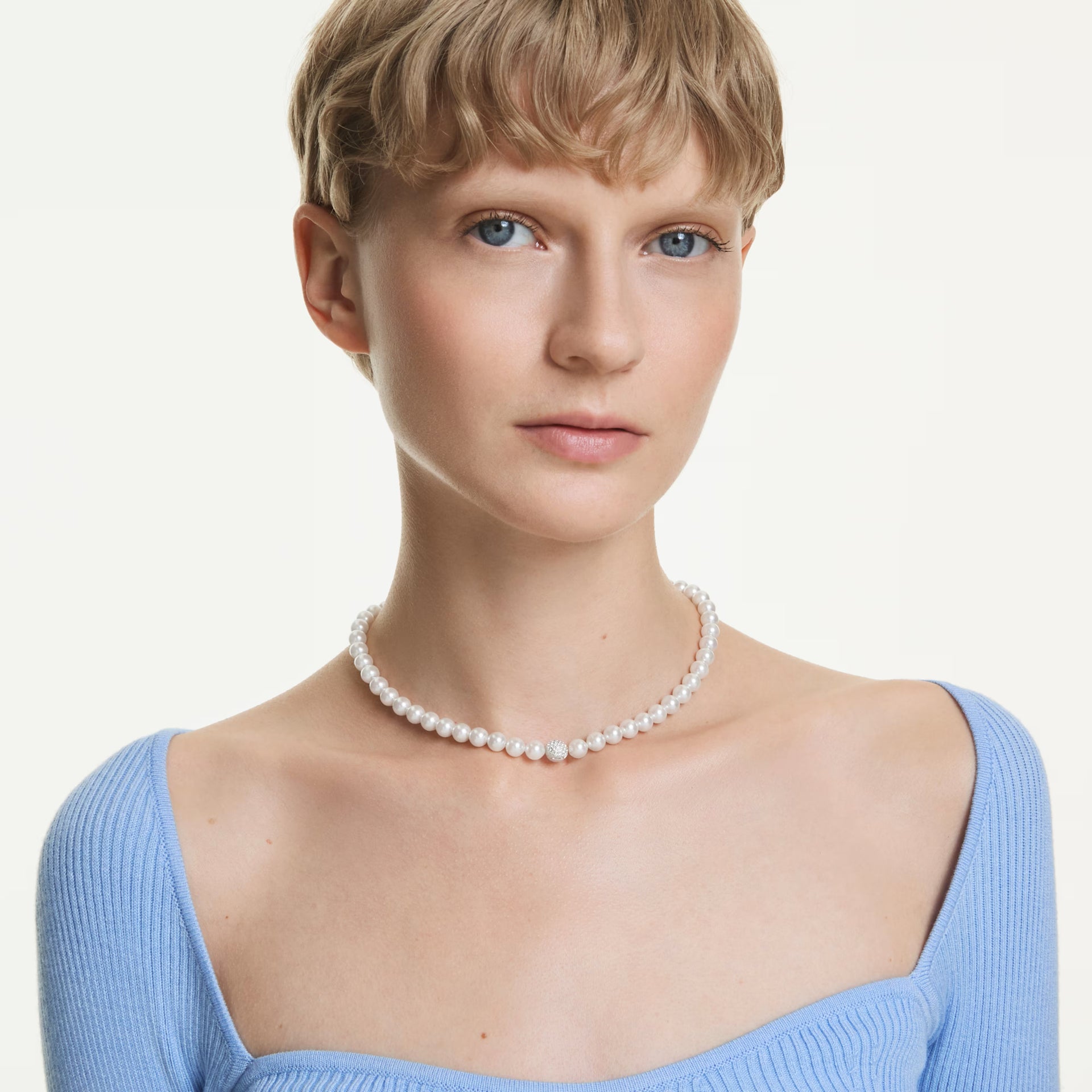 Swarovski Matrix Crystal Pearl Necklace - View 2 | Wrights Jewellers NZ