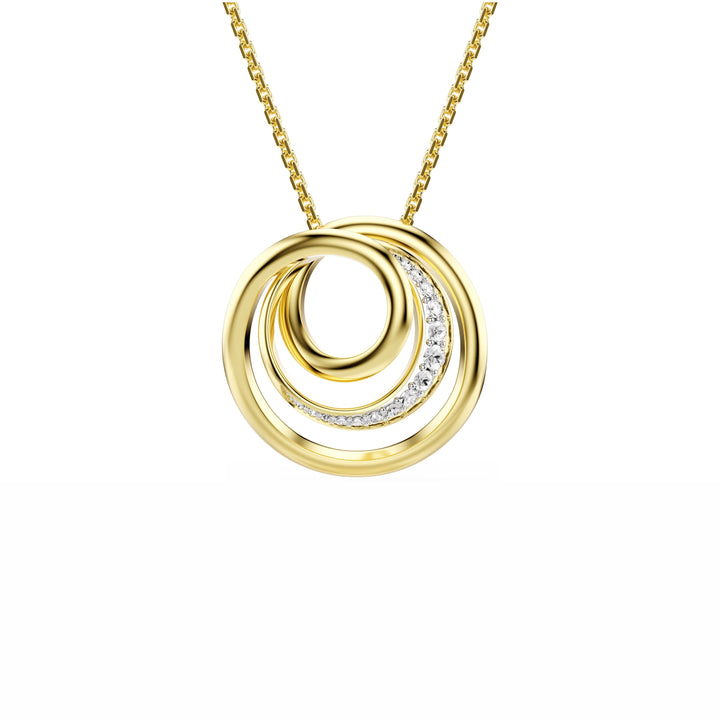 Swarovski Hyperbola necklace, 18K gold-finish spiral pendant with round-cut crystals