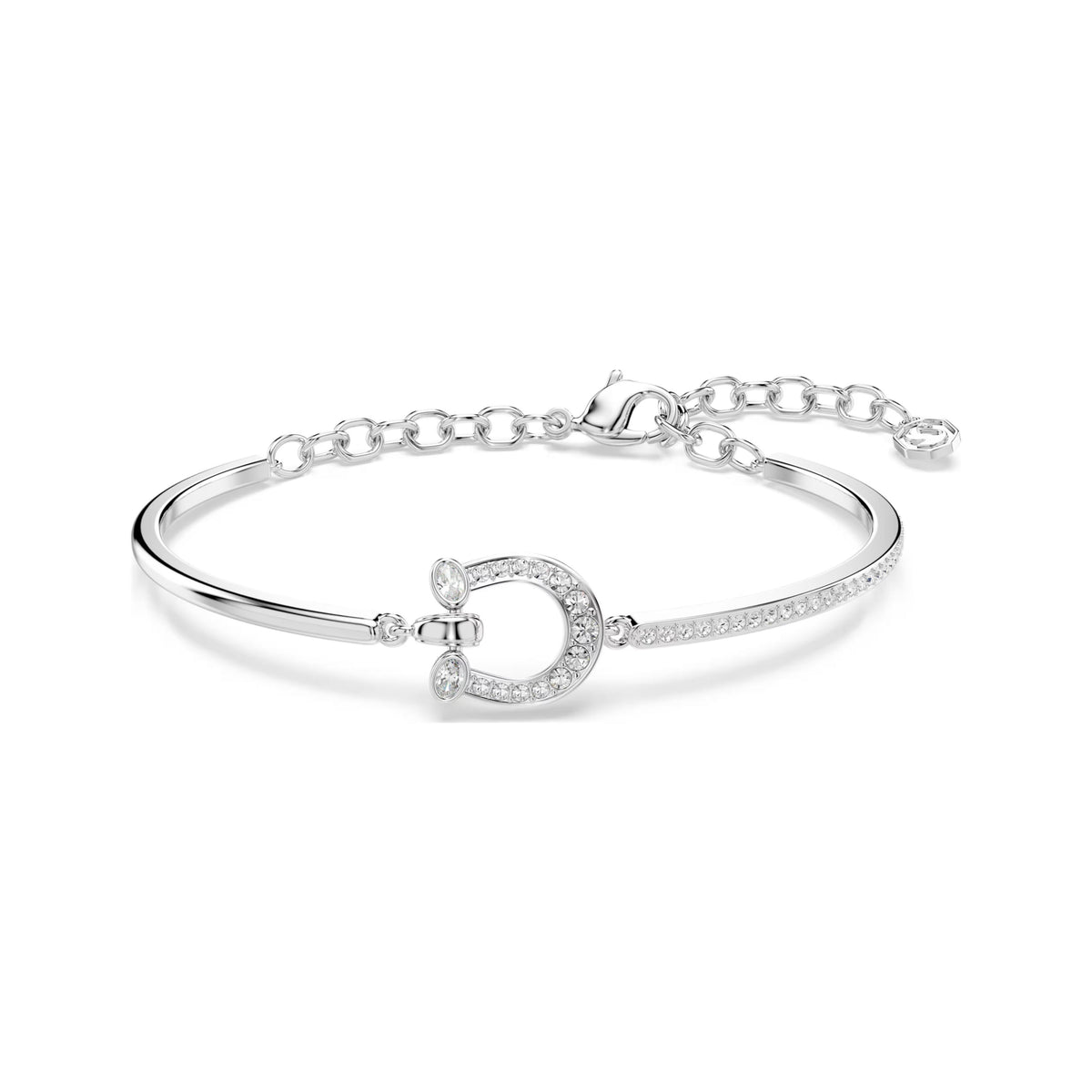 Swarovski Symbolica bracelet, rhodium-plated horseshoe motif with articulated chain