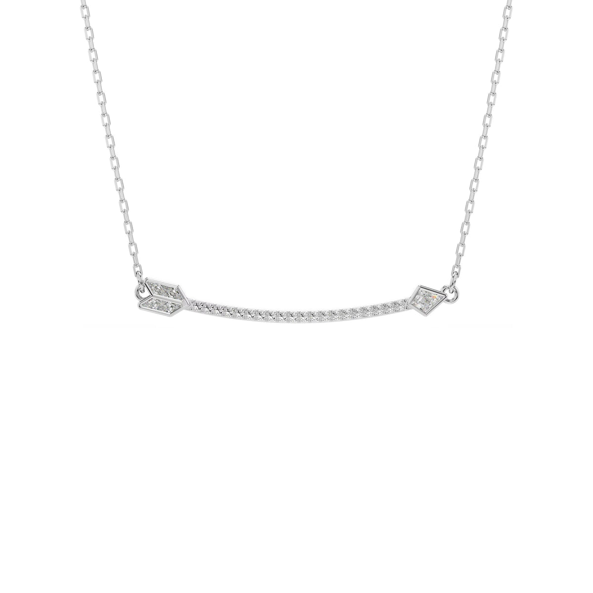 Swarovski Idyllia pendant, rhodium-plated arrow silhouette with clear round crystals