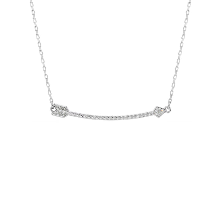 Swarovski Idyllia pendant, rhodium-plated arrow silhouette with clear round crystals